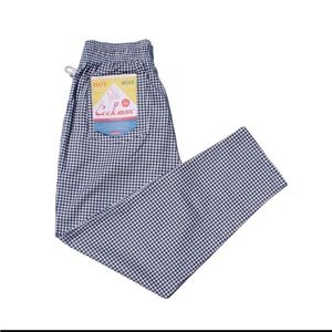 COOKMAN Small Gingham Chef Pants in Navy Blue Gingham - New w/o Tags